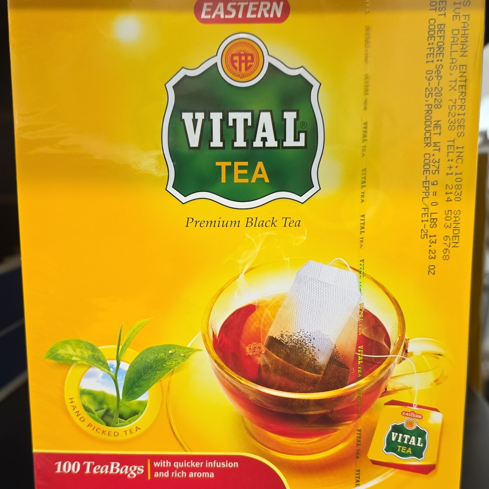 Vital Premium Black Tea & Infusion Bagged Tea Bags, 100 Pack, 375 g
