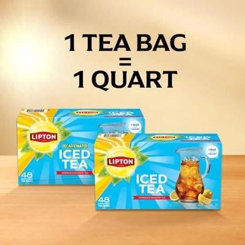 Lipton Unsweetened Iced Tea Bags, Family Size Zero 48 Count (pack of 1)