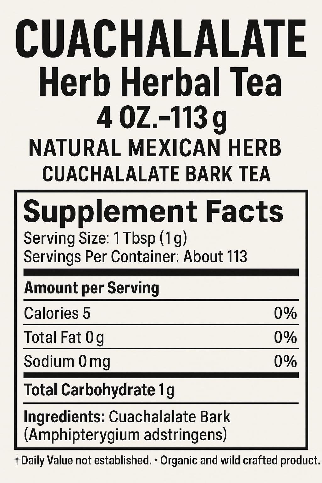 Cuachalalate Tea 4 oz-113g. Mexican Cuachalala, Wildcrafted (Juliana Adstring