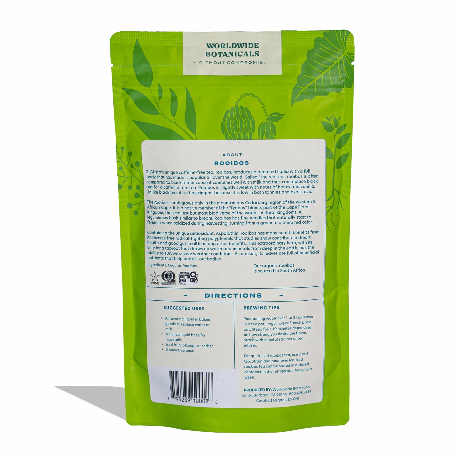 Worldwide Botanicals Organic Red Rooibos Tea – 8oz – 100% South 8 Ounce