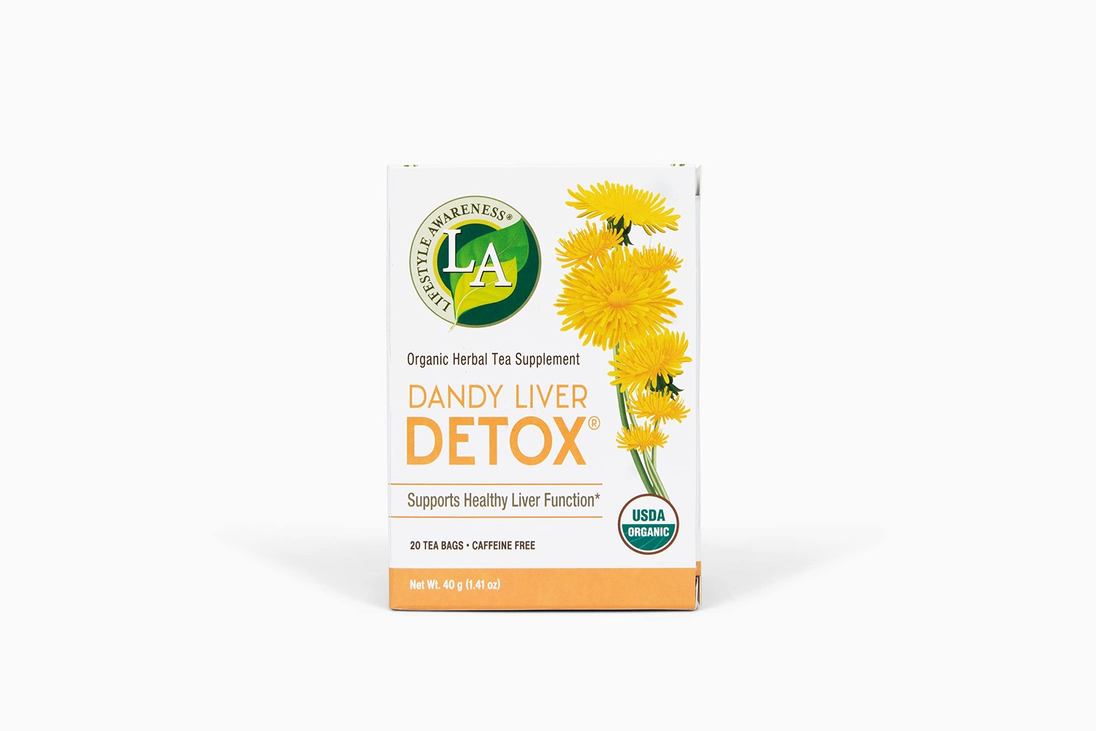 Dandy Liver Detox Tea with Dandelion, Caffeine-Free, 20 Bags