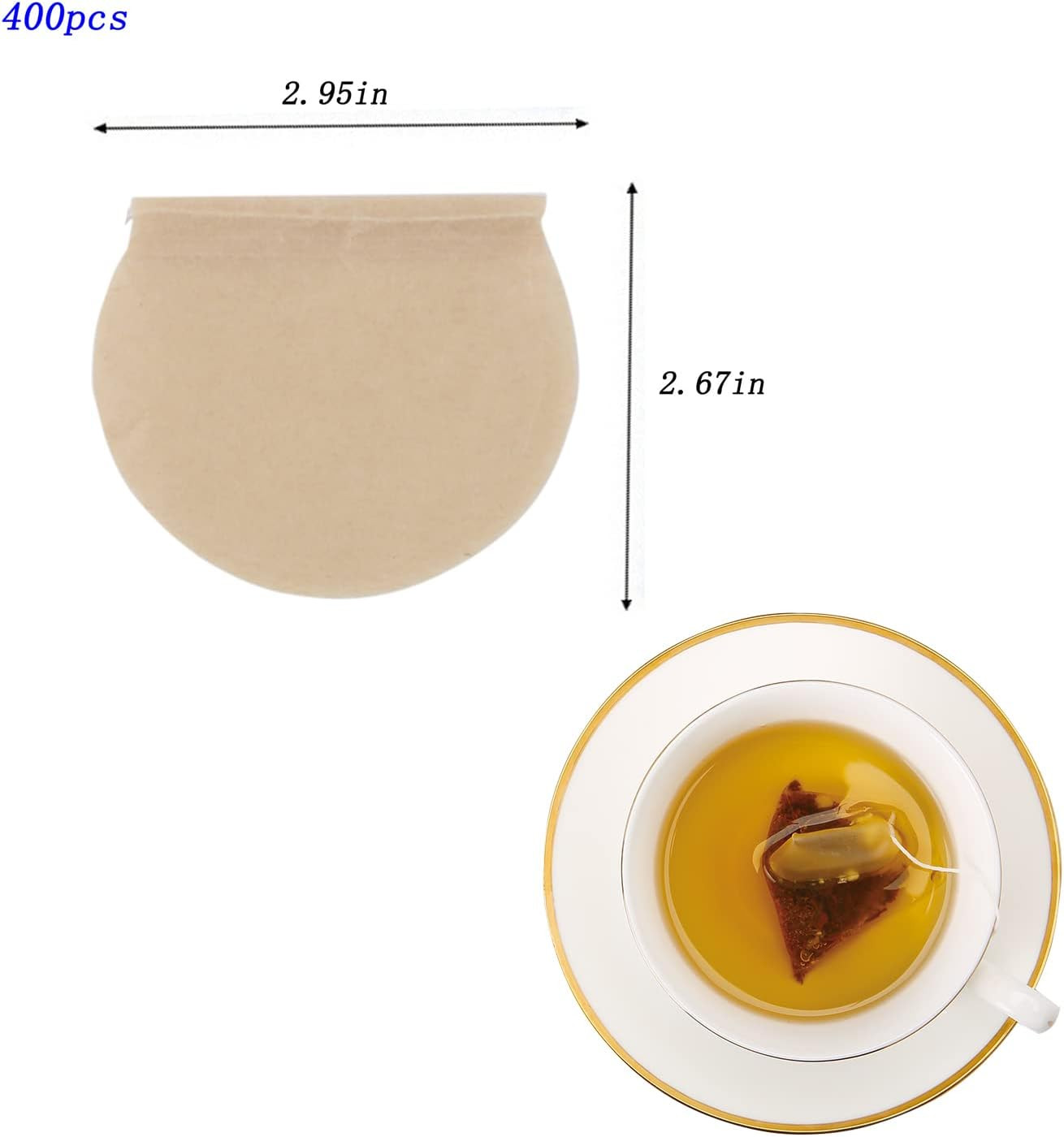400Pcs Tea Bags for Loose Leaf Tea Empty Tea Bags Loose Leaf, Disposable round N