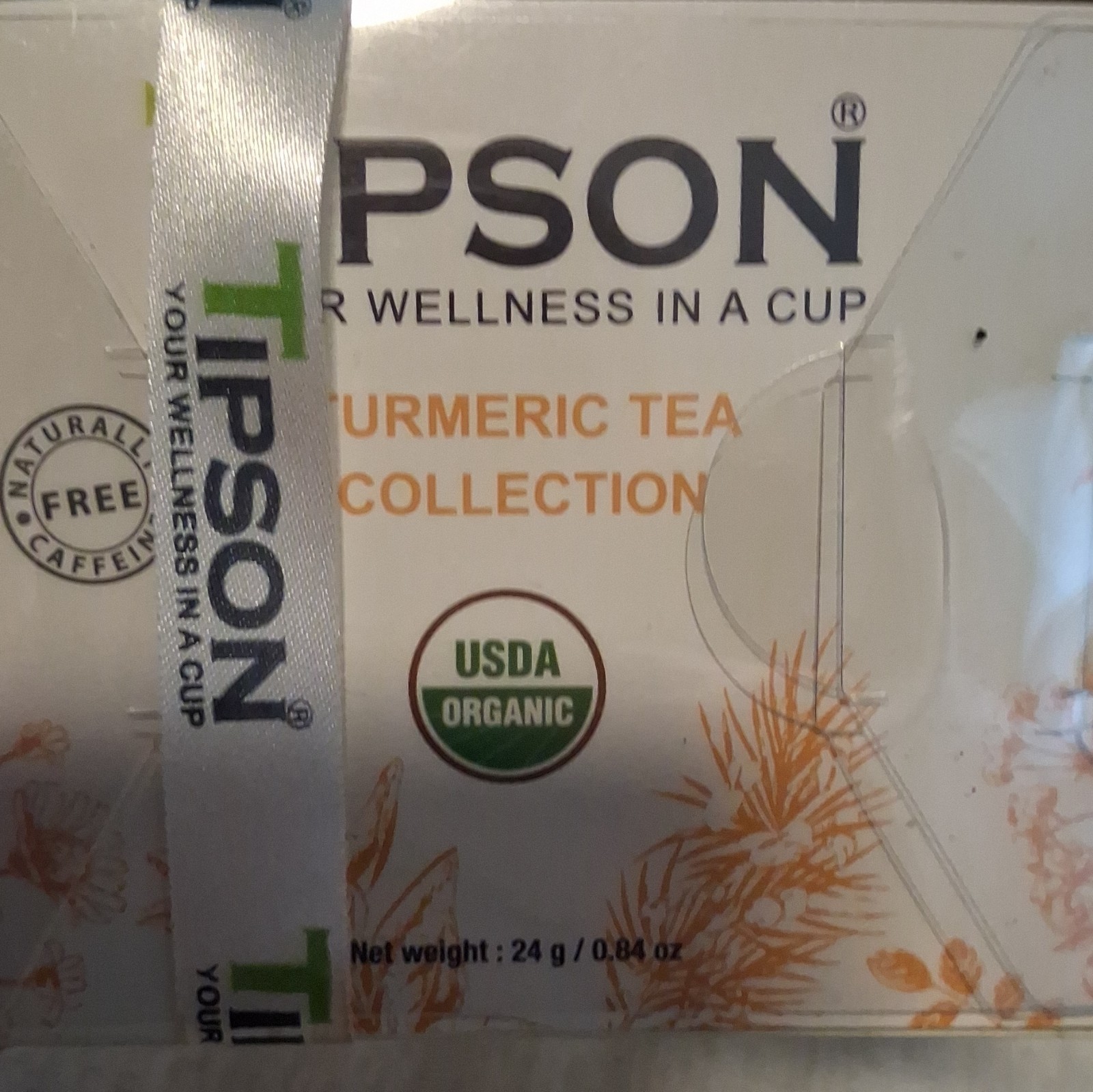 Tipson Turmeric Tea Collection USDA Organic Caffeine Free 12 Tea Bags 24g
