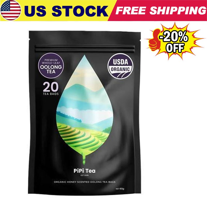 PiPi Tea Organic Oolong Tea Bags 20 Bags Cortisol & Calming Tea For Anxiety Tea