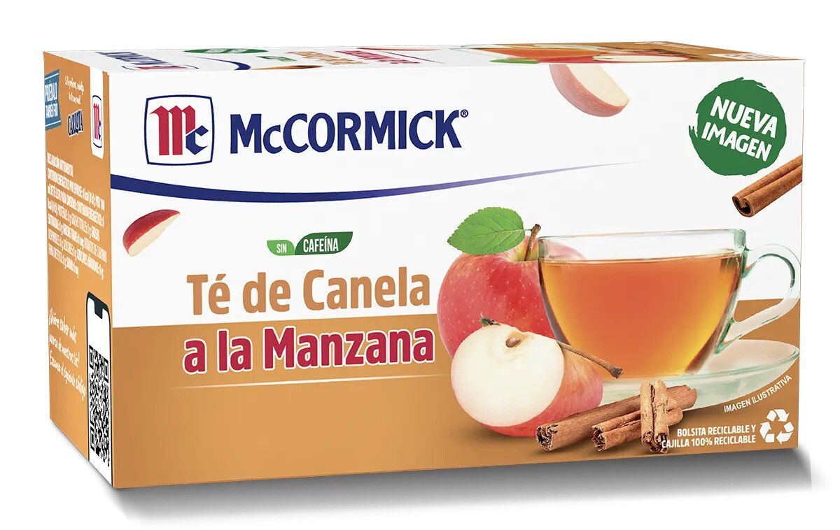McCORMICK CINNAMON APPLE SPICE TEA – TE DE CANELA A LA MANZANA (25 BAGS)