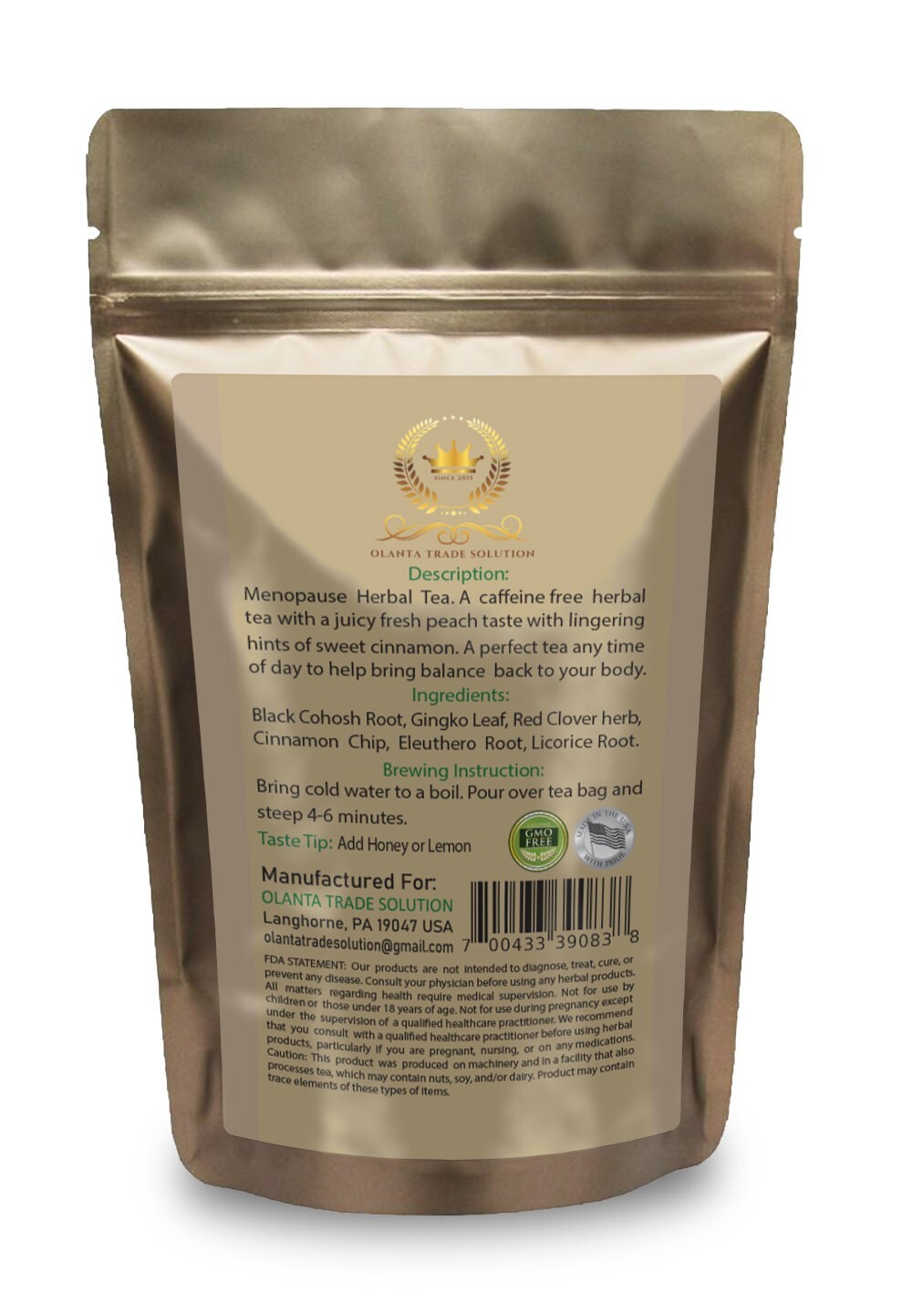 MENOPAUSE HERBAL TEA – Black Cohosh & Ginkgo Biloba Menopause Aid Hot Flash -2