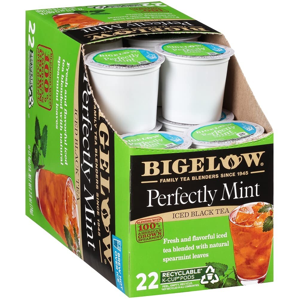 Bigelow Perfectly Mint Iced Black Tea 22 to 132 K cups Pick Any Size FREE SHIP