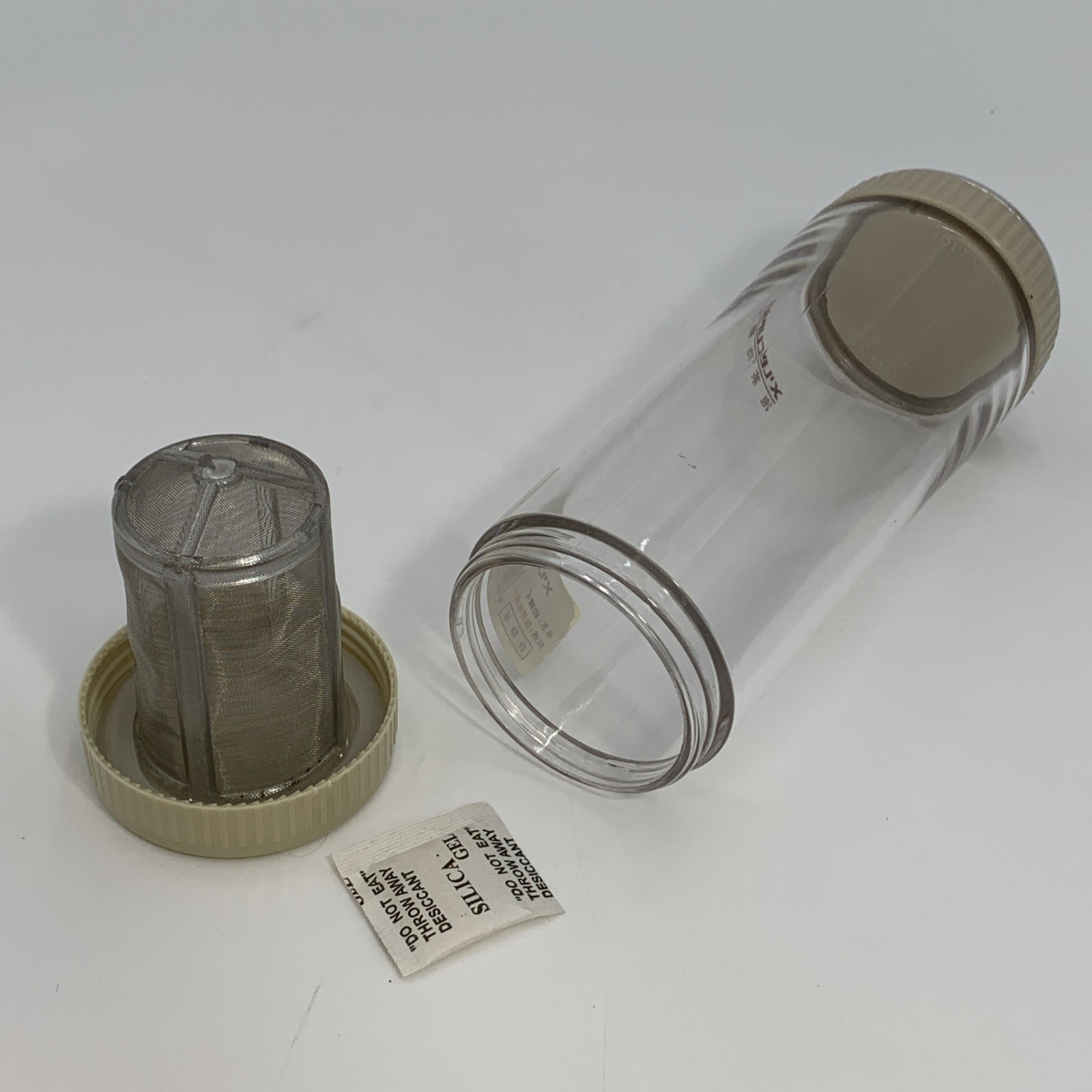 X’LECUP Tea Infuser Double Wall PC Plastic 14oz Travel Bottle Tumbler Strainer
