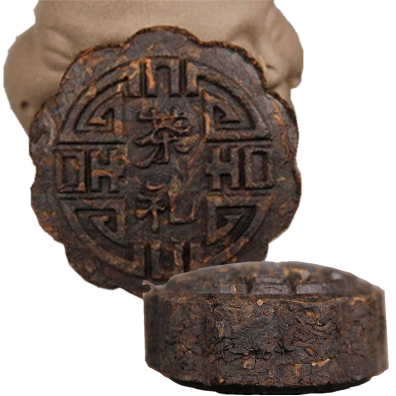 100g Yunnan Pu Erh Tea Ripe Moon Cake Flower Herbal Energy Tea for Men Women