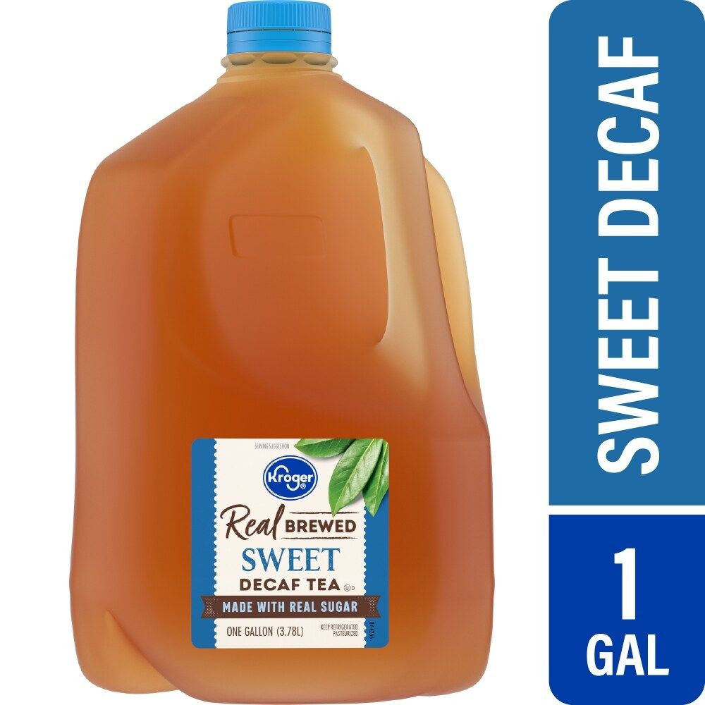 Kroger Real Brewed Decaffeinated Sweet Iced Tea Gallon 1 gal – Pack of 3