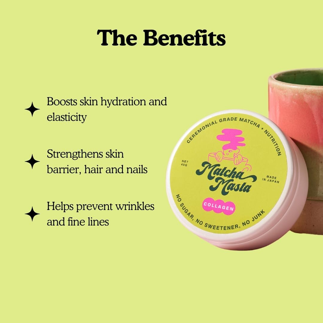 Matcha Masta Uji Kyoto Japanese Matcha & Collagen Powder for Skin & Nail Support