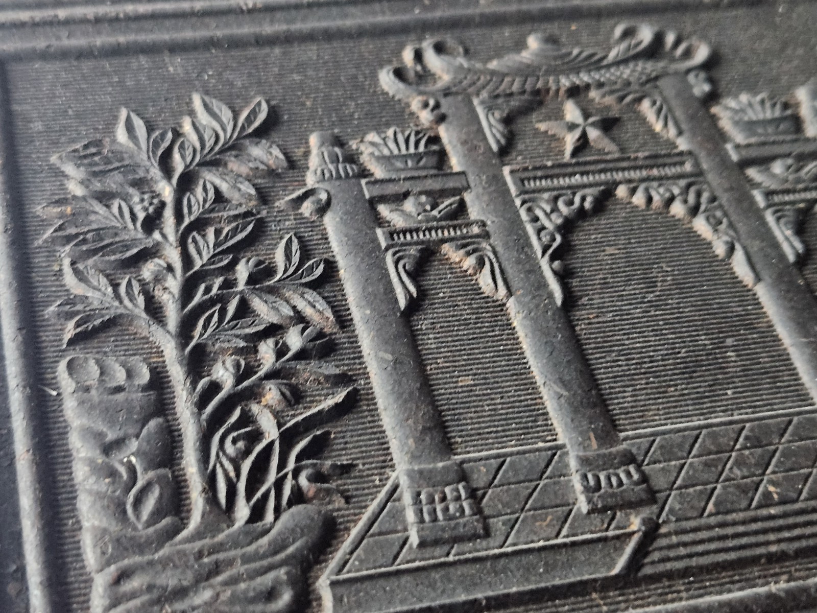 Black Tea Brick Vintage Antique Asian Currency China Chinese Wall Decor