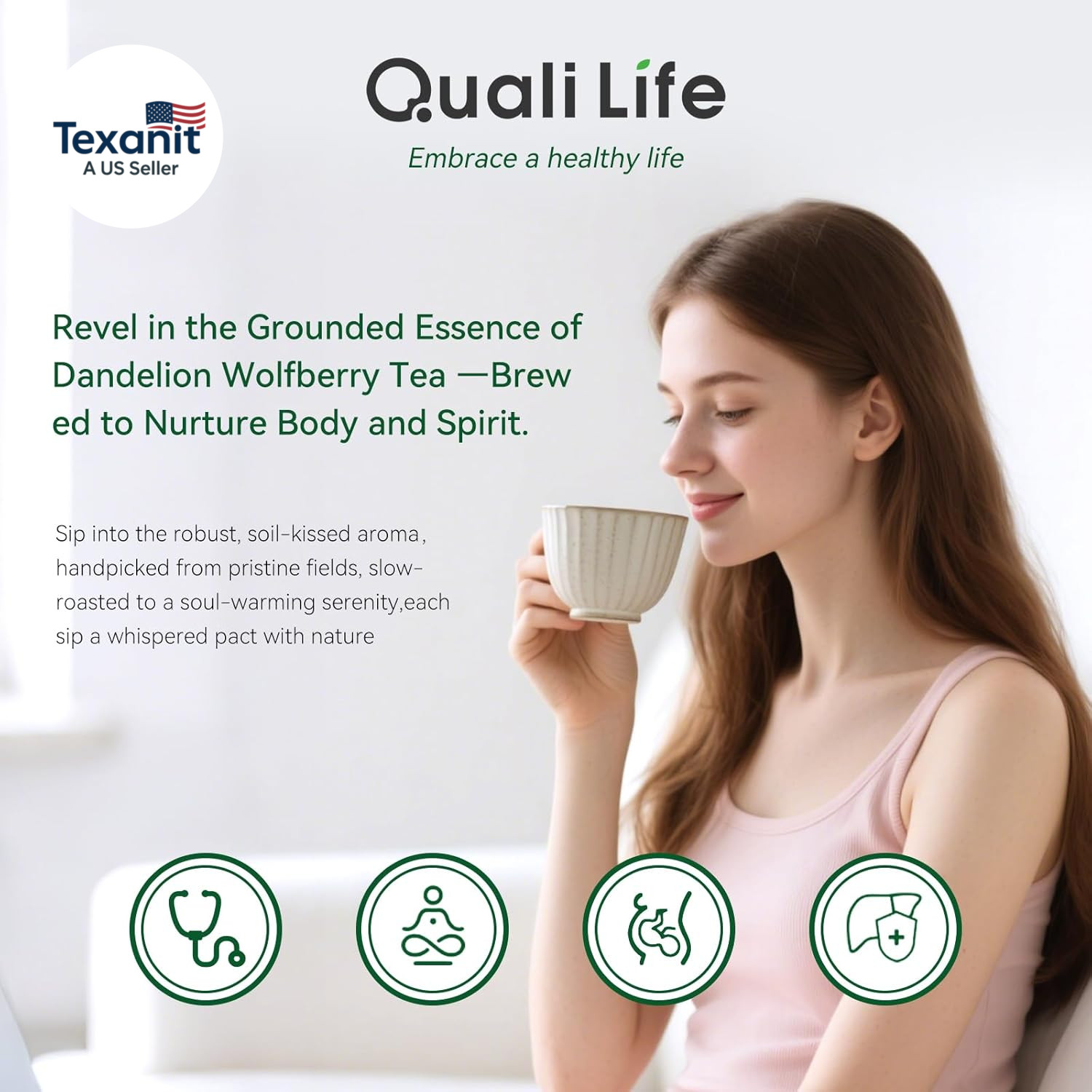 Dandelion Wolfberry Tea – Liver & Kidney Detox Herbal Tea, Summer Cleanse with C