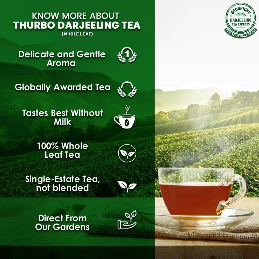 GOODRICKE Thurbo Darjeeling Tea 250 g Premium Black Loose Leaves Tea Rich Taste