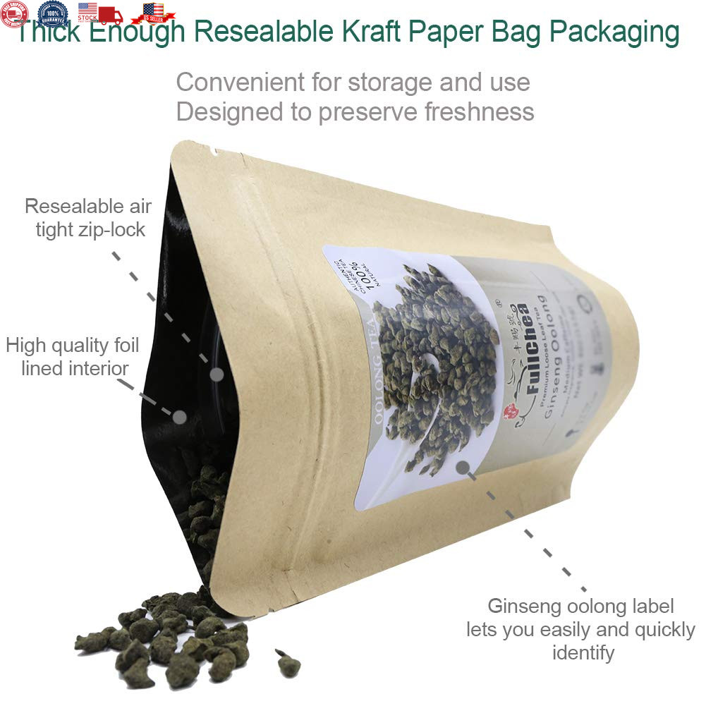 Premium Ginseng Oolong Tea Energizing Loose Leaf Blend with Unique Aroma 4Oz Pac