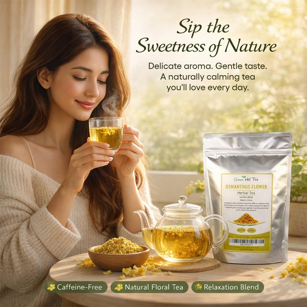 Green Hill Tea Osmanthus Flower Dried – Premium– Fragrant Osmanthus Dried Flower