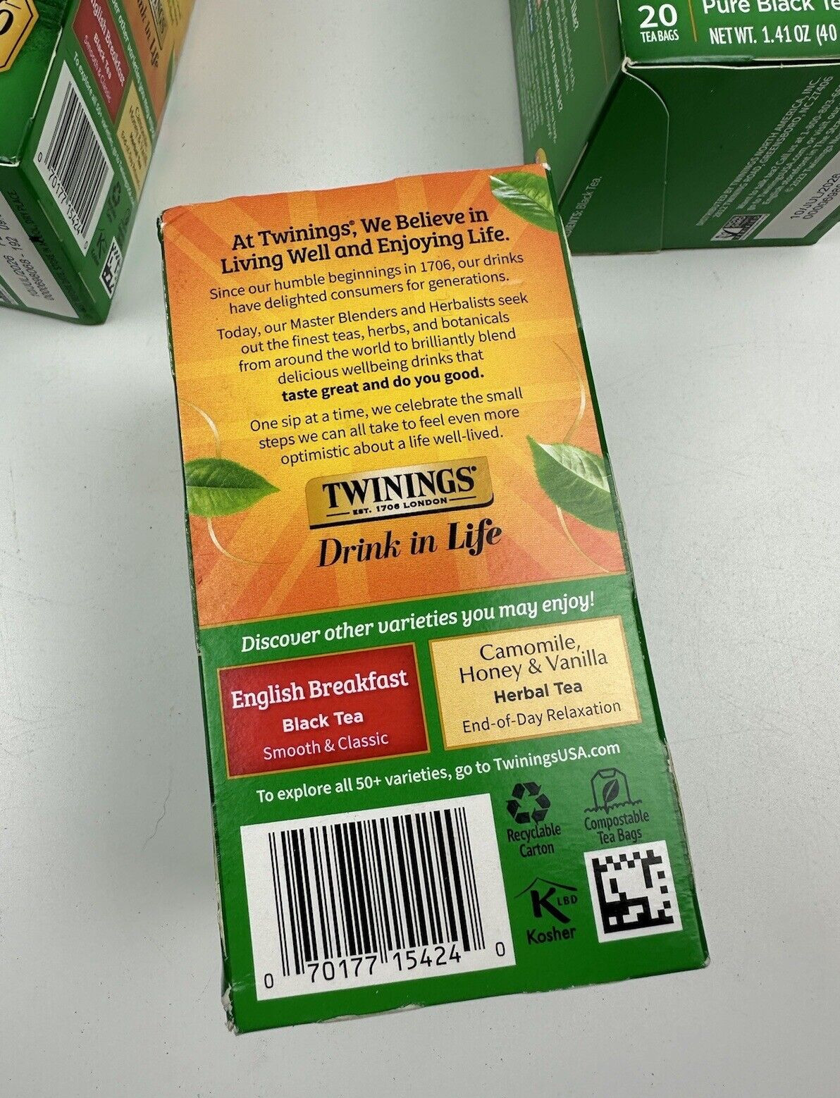 (3) Twinings Of London Irish Breakfast Tea 60 bags total exp 07/2026