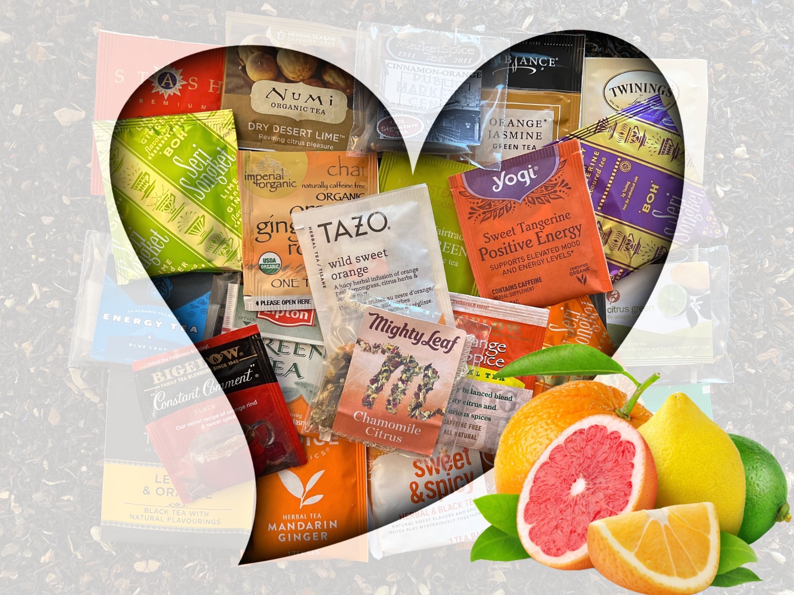 Citrus Tea Bag Sampler Variety Pack – 24 Single-Serve Varieties – 19 Brands