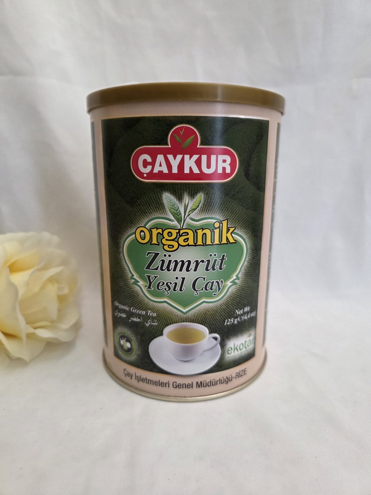 Caykur Organic Green Tea Zümrüt Yeşil Çay , 125g/4.4oz ekotar Exp:07/2026