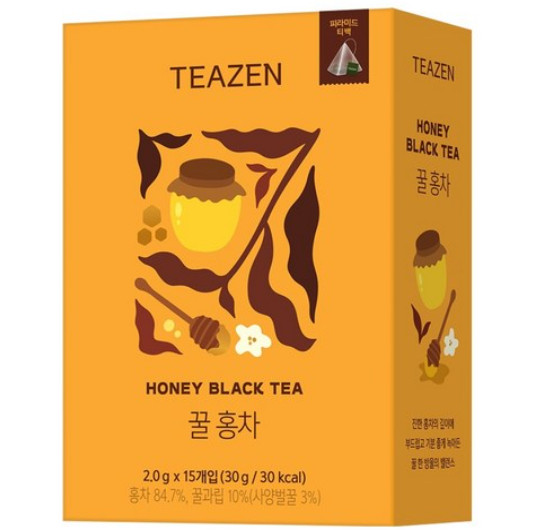 TEAZEN Honey Black Tea Pyramid Tea Bags 2g 15 Tea Bags 1 Pack