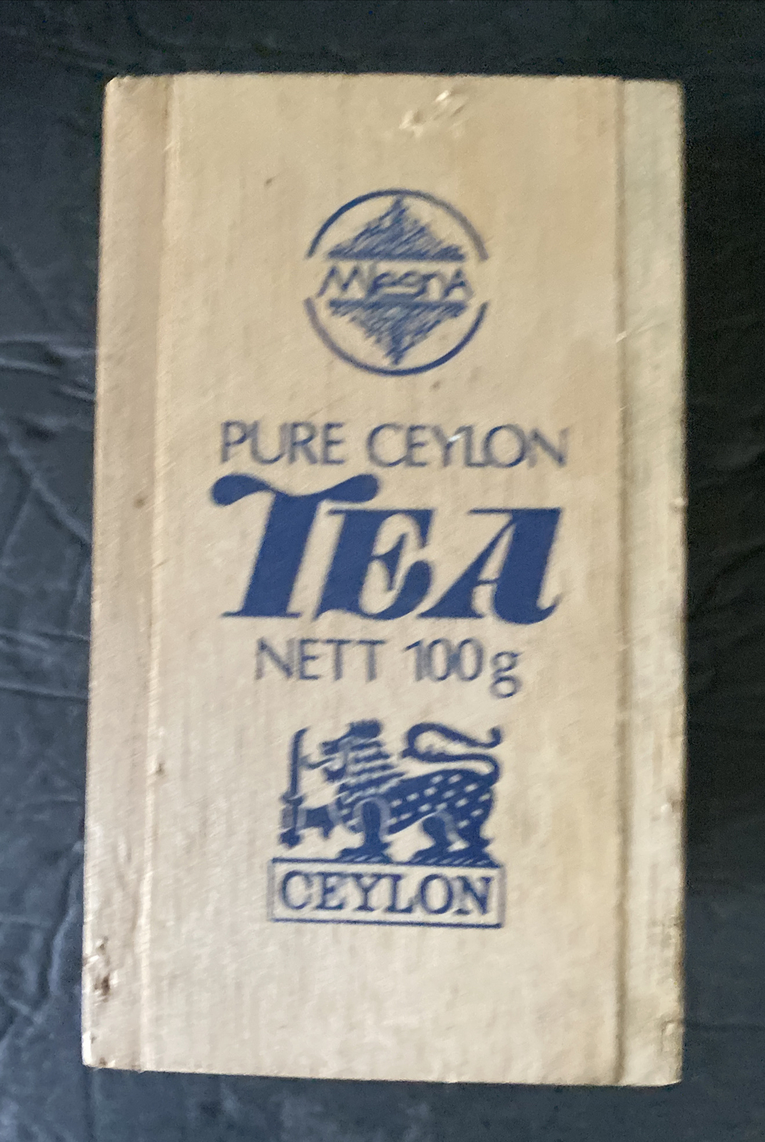 Mint Tea Mlesna Pure Ceylon Tea Wooden Box 100g Empty Box Vintage Collectible