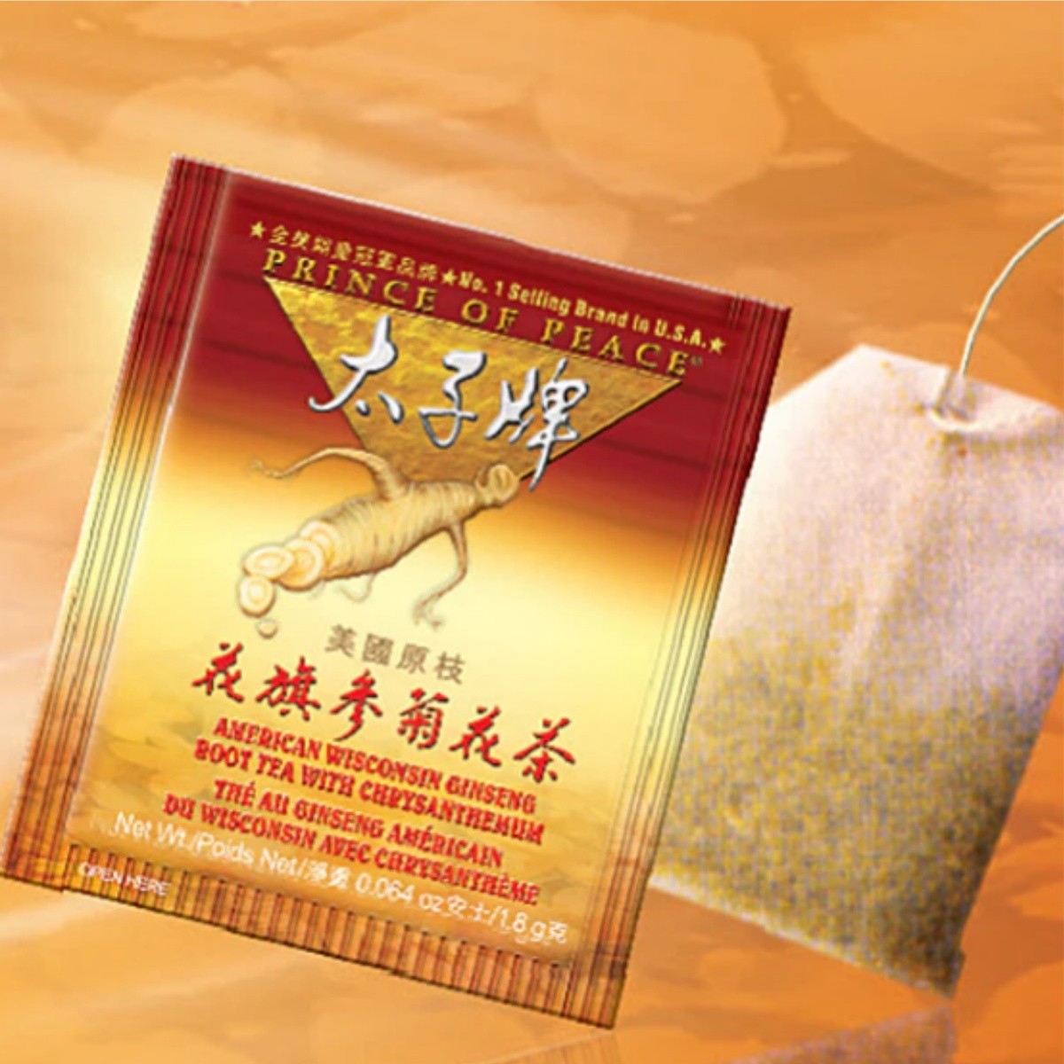 Prince of Peace American Ginseng Root Tea with Chrysanthemum 30 tea bags