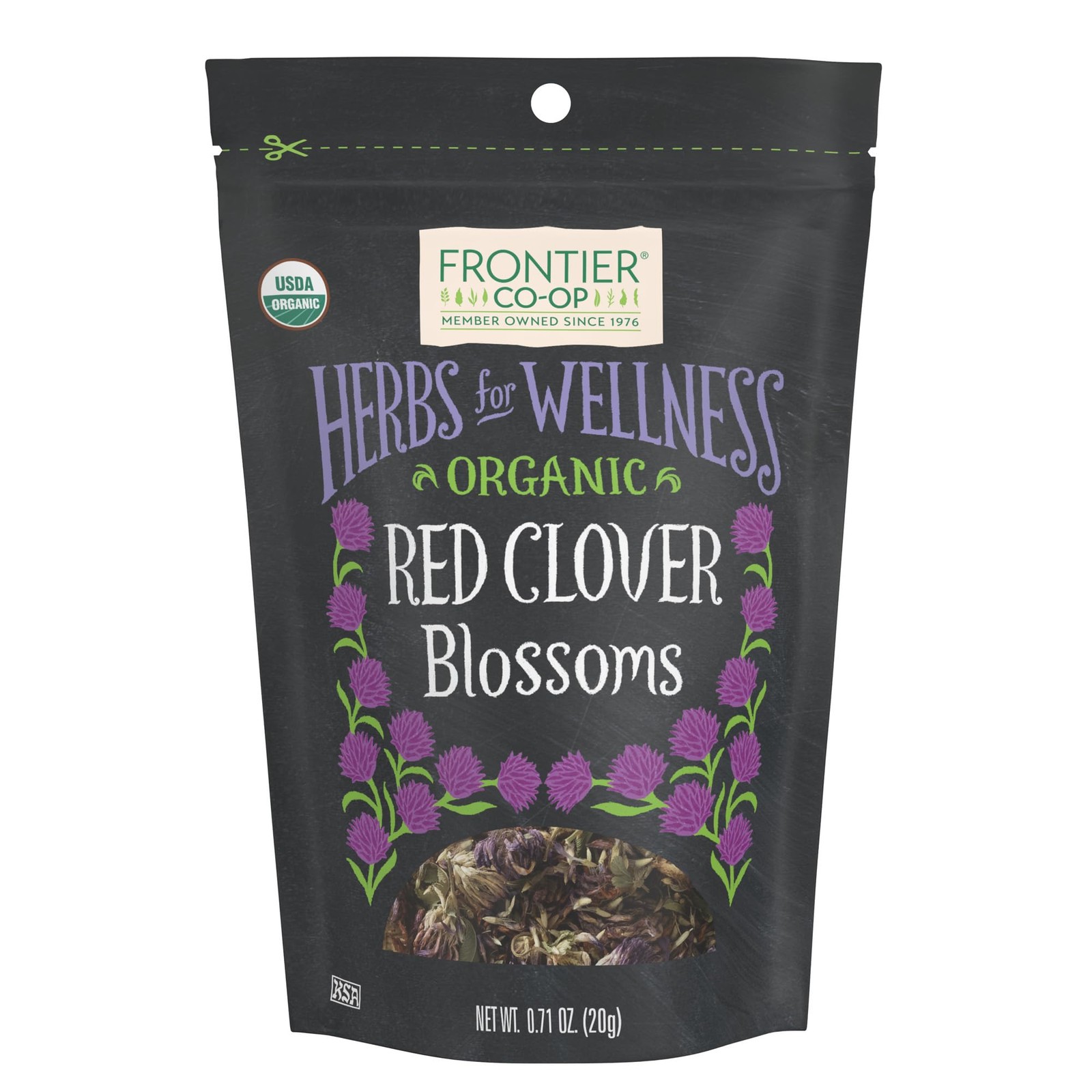 Frontier Co-op Organic Whole Red Clover Blossoms, 0.71oz – Fragrant, 0.71 oz