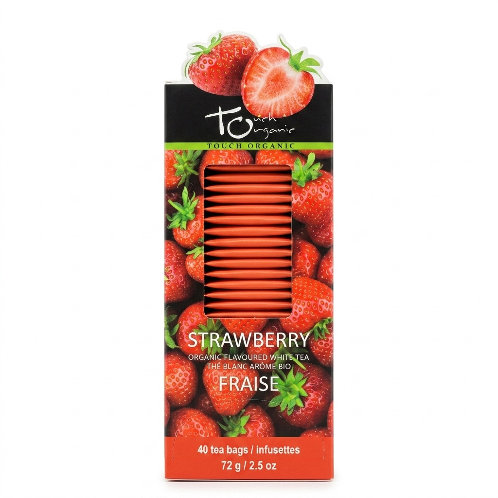 Touch Organic Strawberry White Tea- 40 Tea Bags-2.5oz