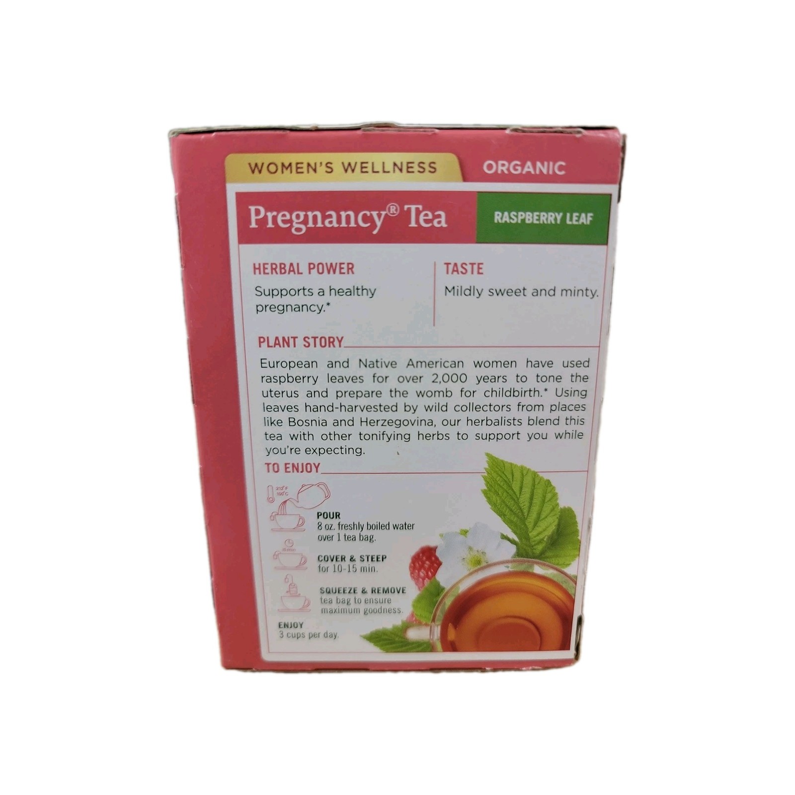 Organic Pregnancy® Tea, Raspberry Leaf, Caffeine Free, 16 Wrapped Tea Bags, 0.99