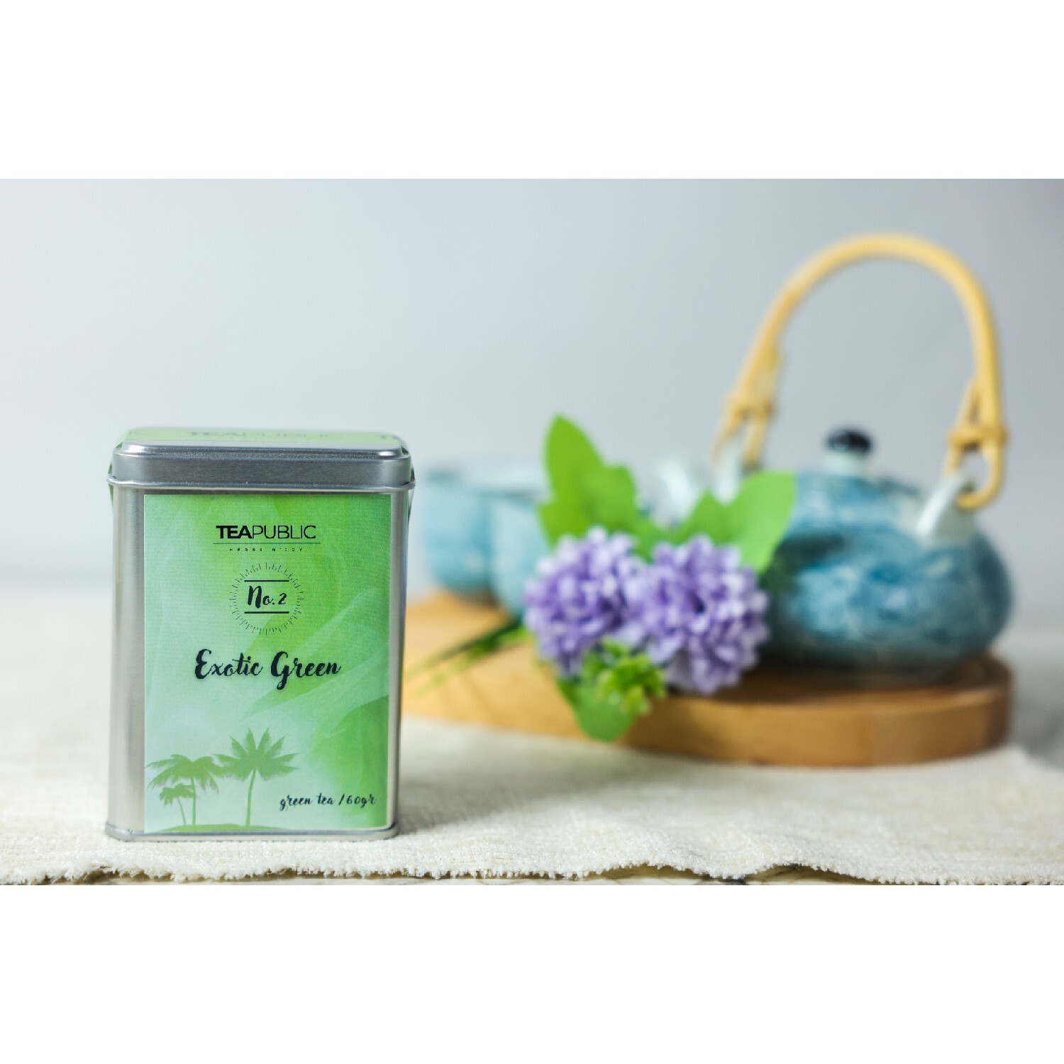Teapublic Exotic Green 100% Natural Herbal Tea (60 Gram Tin Can)