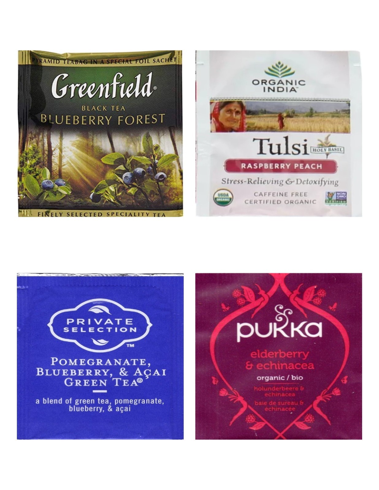 Berries – Summer Fruit Tea Bag Sampler Variety Pack – 24 Single-Serve Varieties