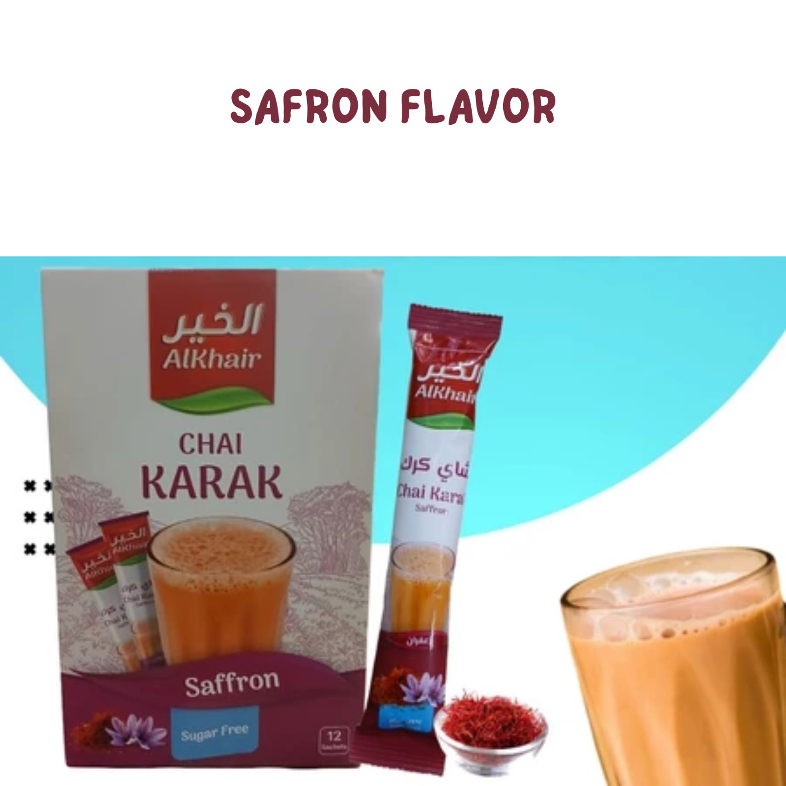 Alkhair Chai Karak Tea 12 Sachets – Arabian Spiced Milk Tea Mix