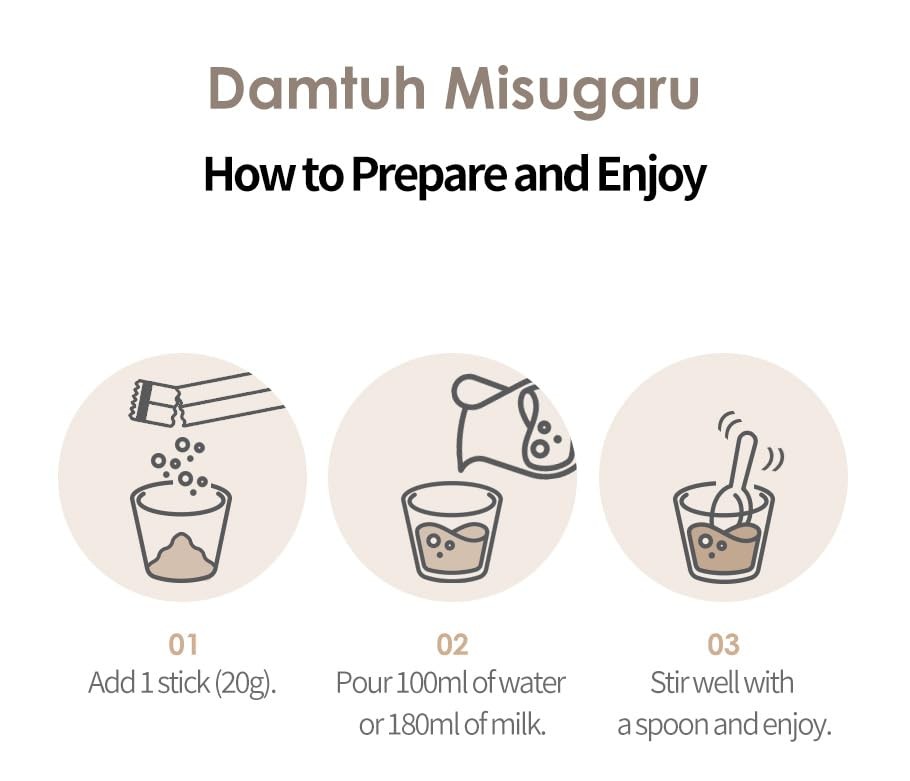 Korean Misugaru Grain Drink Powder Low Calorie Caffeine Free Bulk Pack of 1