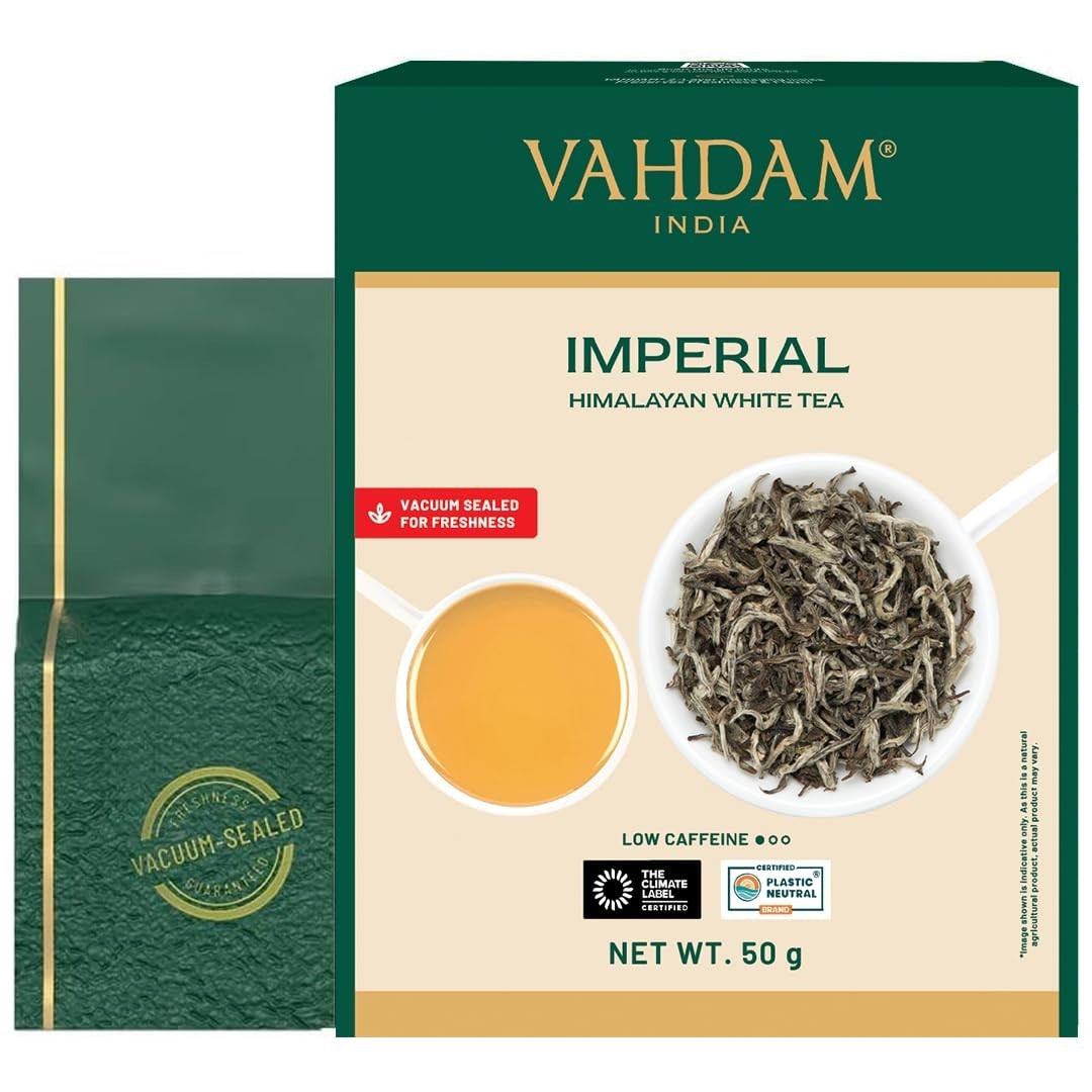 Imperial White Tea Leaves From Himalayas 25 Cups/1.76oz High Elevation Grown,…