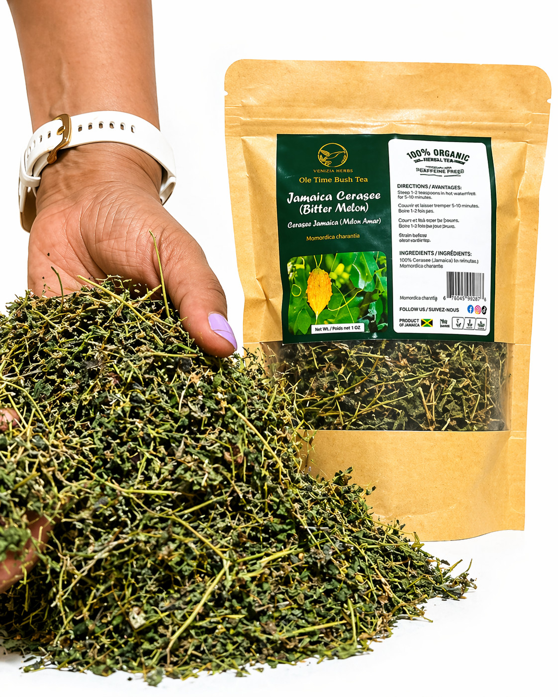Jamaican Cerasee Tea Organic Bitter Melon Loose Leaf Herbal Available in US & CA