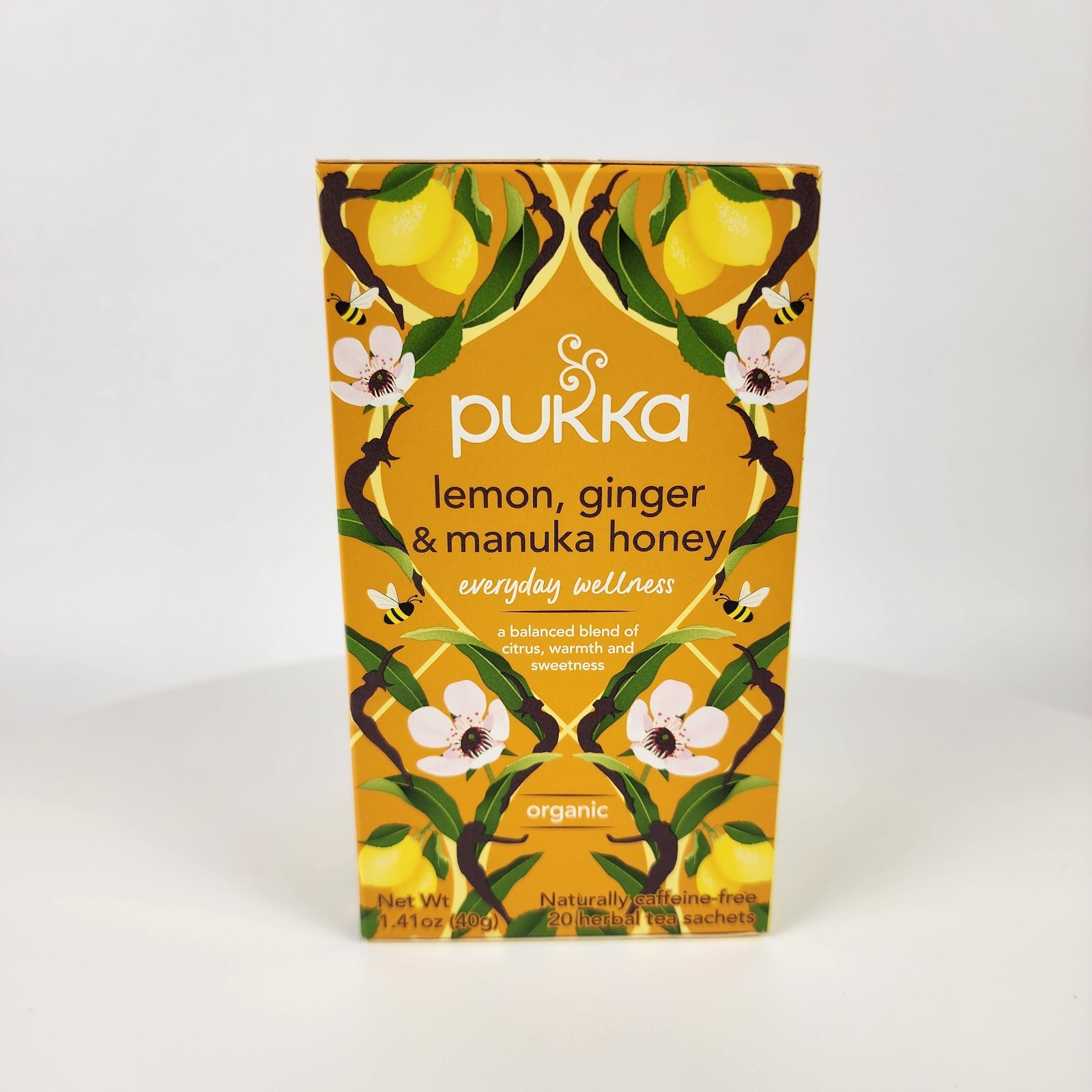 Pukka Lemon, Ginger & Manuka Honey Herbal Tea 20ct (4 Pack) Organic 80 Bags