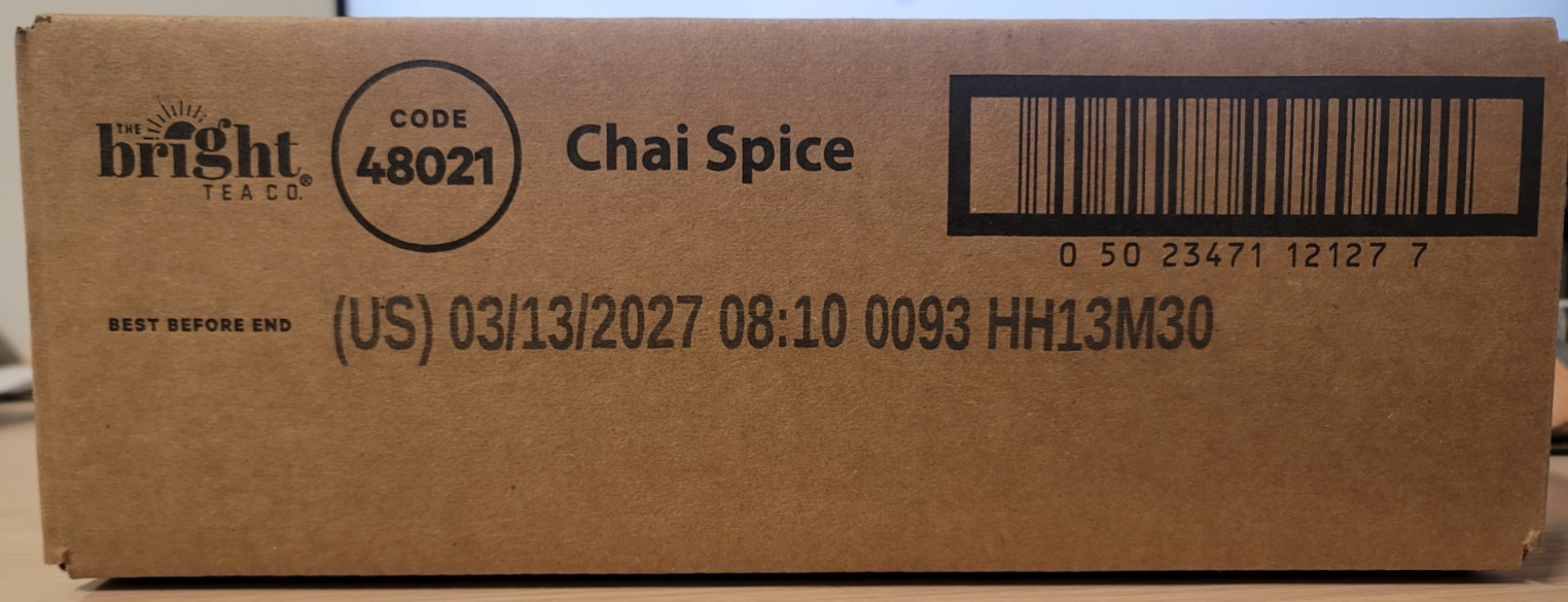 Flavia Freshpacks, The Bright Tea Co – Chai Spice Tea, 100/Carton – 48021
