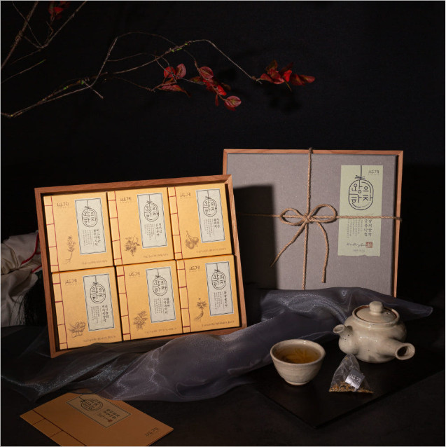 Ssanggye Korean Traditional Herbal Tea Gift Set 6 Varieties, 36 Triangle Tea Bag