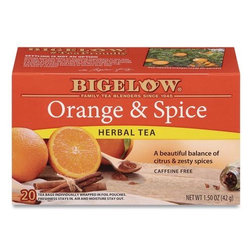 Bigelow Orange and Spice Herbal Tea, 28/Box, 3 Boxes/Pack