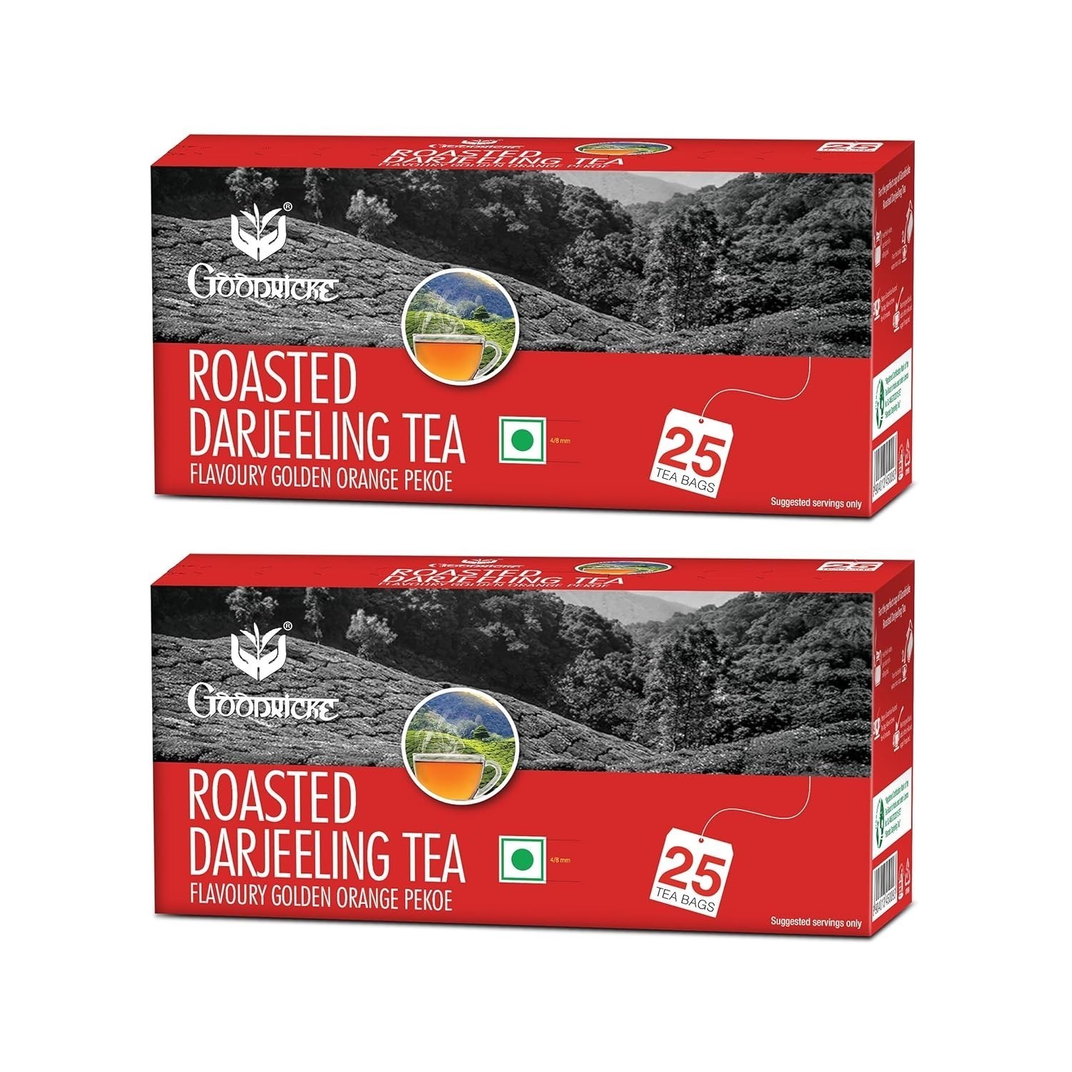 GOODRICKE Roasted Darjeeling Tea Bags – 25 TeaBags (Pack of 2) Premium Black Tea