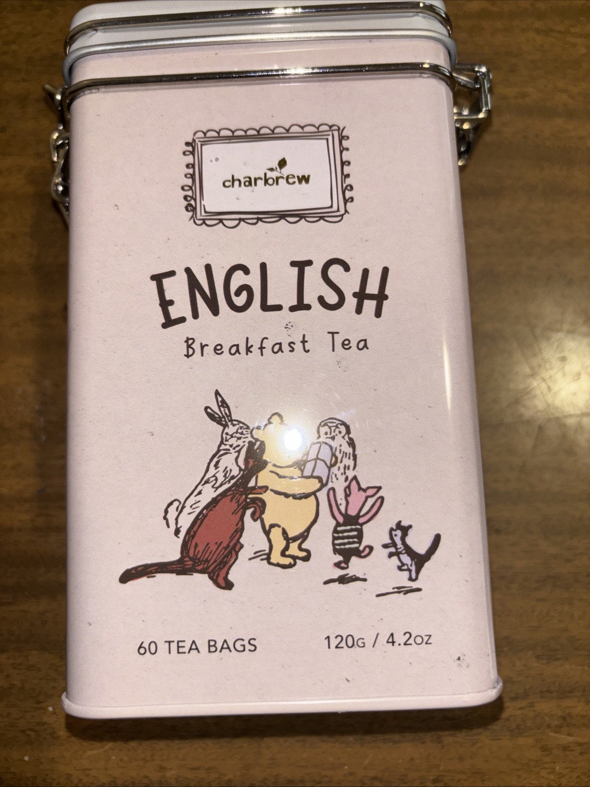 Tea Charbrew Winnie The Pooh English Breakfast 60 Bags Exp 11/27 New Locking Tin