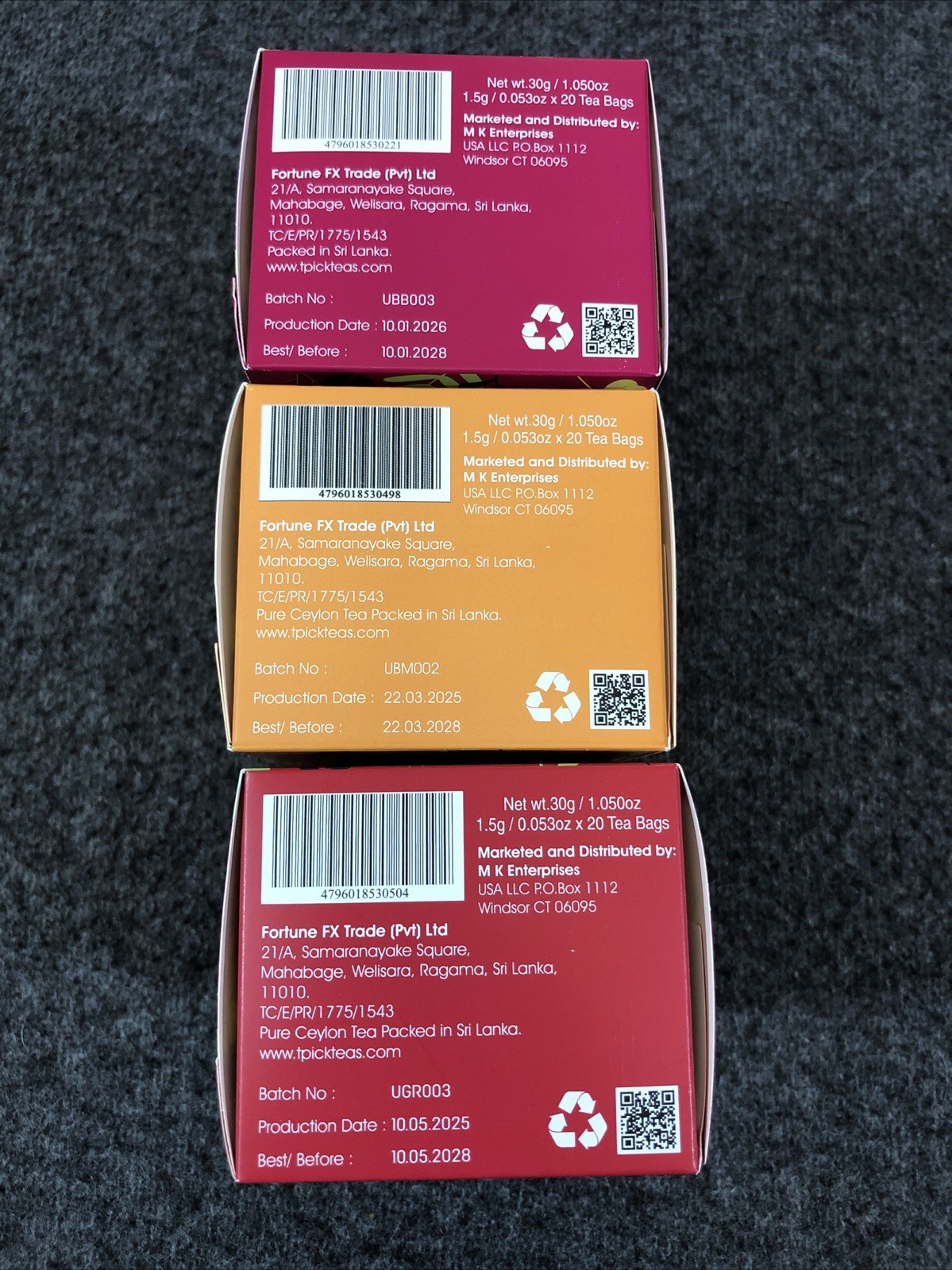 3 PACK – T-PICK Ceylon Green Tea Raspberry, Black Tea Mango, Berry Boost NEW!!!