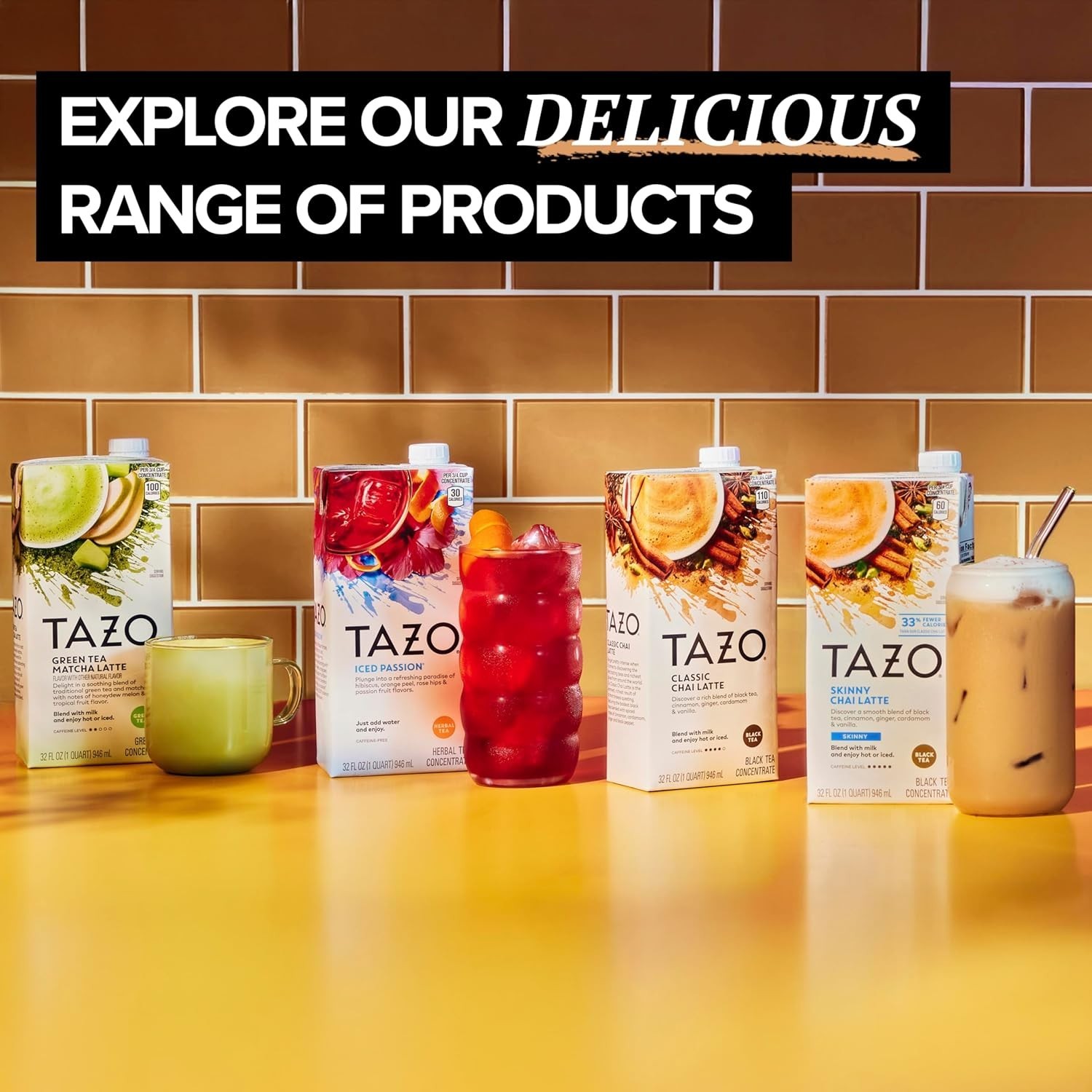 Convenient TAZO Chai Latte Concentrate 32 oz – Perfect for Hot or Iced Beverages