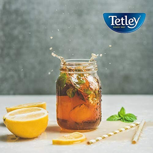 Tetley Black Tea Iced Tea Blend Family Size 24 Round Tea Bags -pack of 6