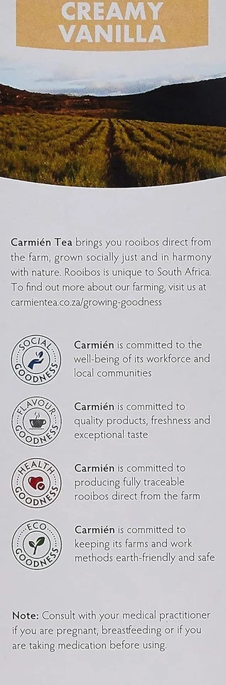 Carmién Tea CREAMY VANILLA Rooibos 20’s 50.0 grams 1 count