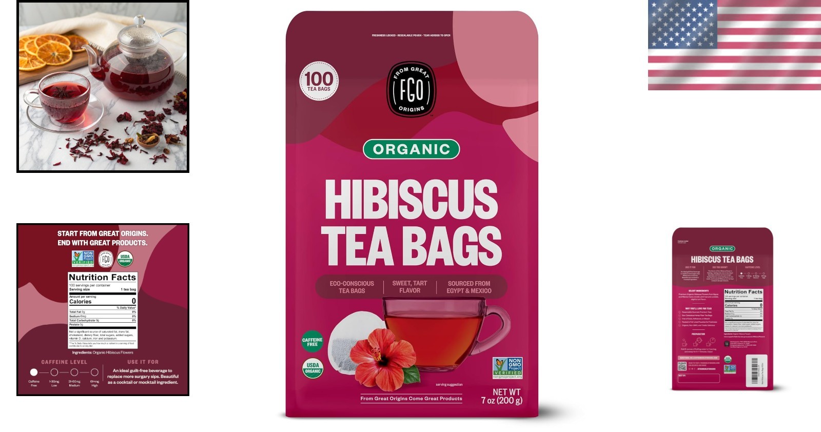 Eco-Conscious Hibiscus Tea Bags – Caffeine Free