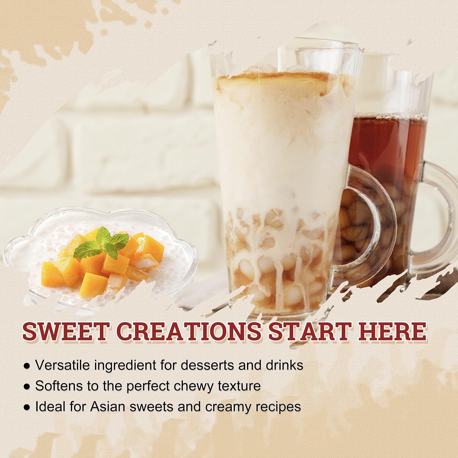 52USA Sago Pearls, Small Tapioca Pearls 1.1 lbs 500g, White Sago for Desserts…
