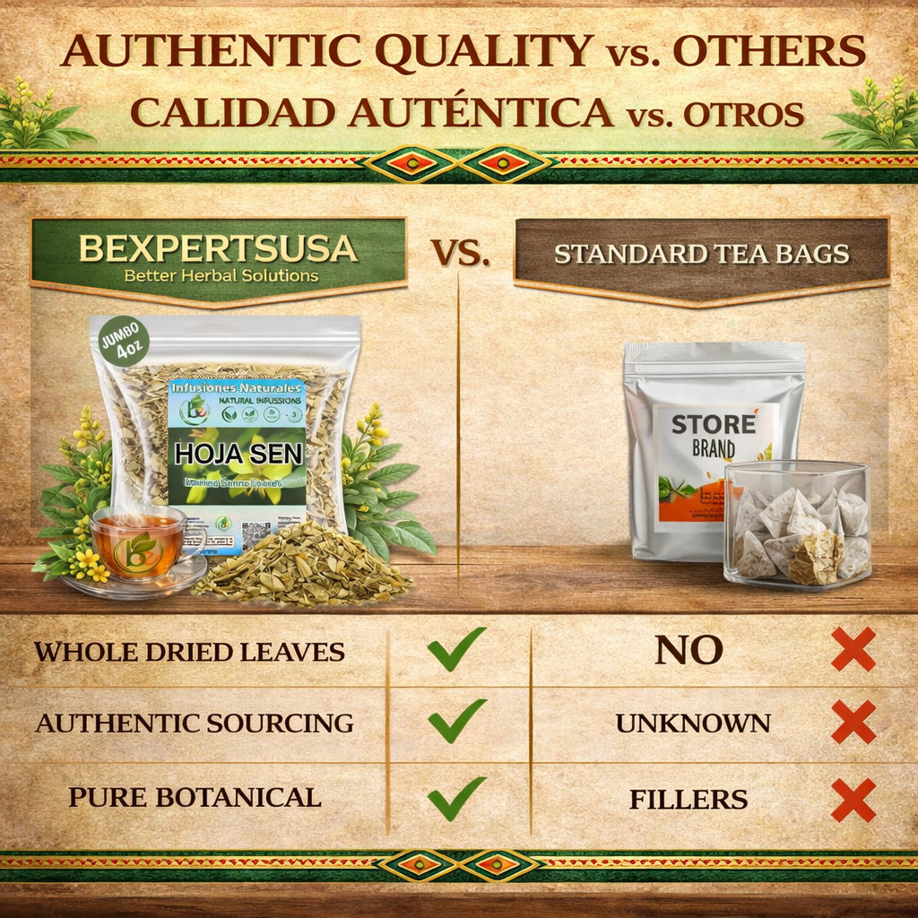 Hoja de Sen Té (Senna Leaf Tea Natural) Net Wt. 4 oz (113g) – 100% Natural,Vegan