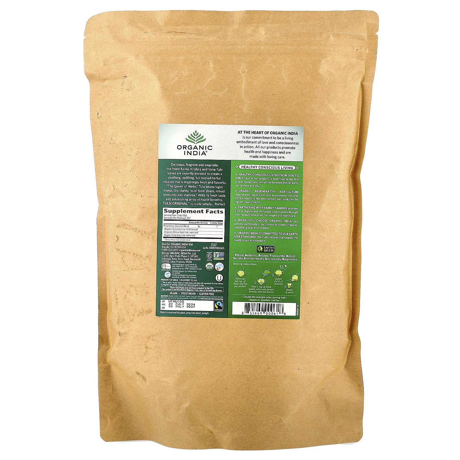 Tulsi Loose Leaf Tea, Original, Caffeine-Free, 16 oz (454 g)