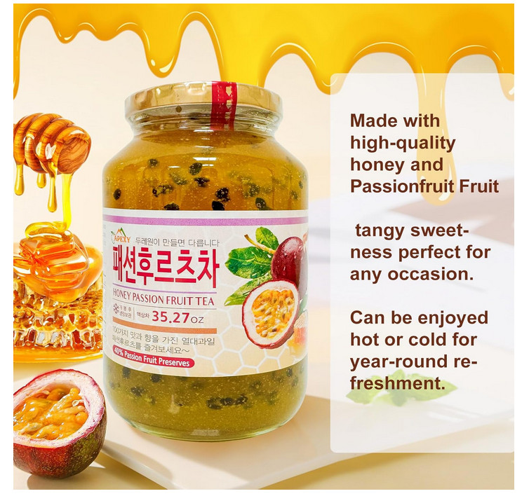 Apexy Korean Honey Passionfruit Mango Tea Made with Real Fruit 35.27oz